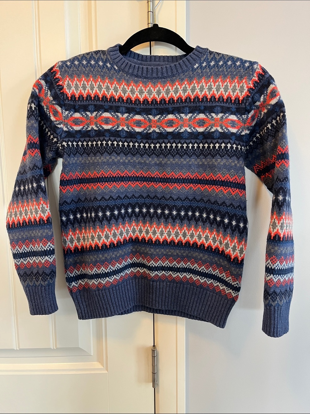 Fair Isle Crewneck Wool Blend Sweater 8